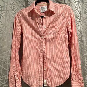 American Eagle - Fitted Button Down- Striped Collard Shirt.